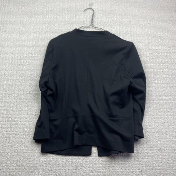 B Young Minimalist Open Front Blazer Wom Sz 40 Black Modern Preppy Style Office - Picture 12 of 16